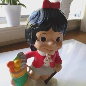 Golfing Girl Atlantic Mold Figurine Golf Caddy Lady Woman Like New 1980's